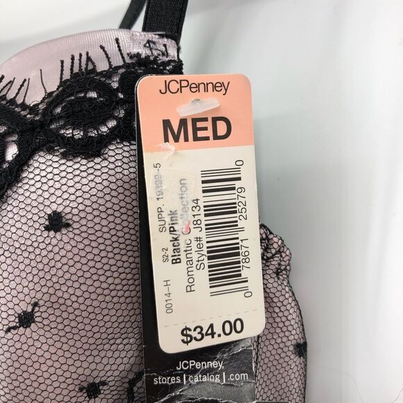 Delicates Floral Lace Babydoll Lingerie Size Medium Black NWT Whymsigoth - Picture 5 of 9